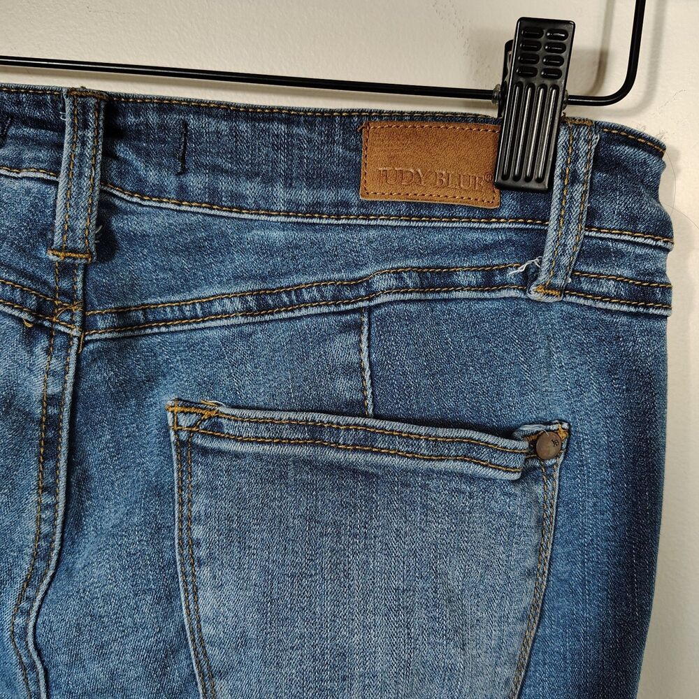Judy Blue Jeans Womens 7/28 Super Flare Fit Center Seam Raw Hem Pants READ - Picture 10 of 11